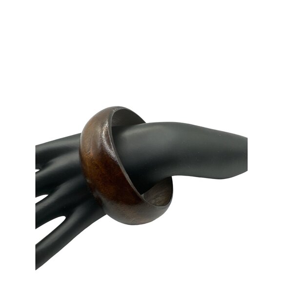 Round Wooden Bangle Bracelet 1.25 inch Width - Picture 5 of 5